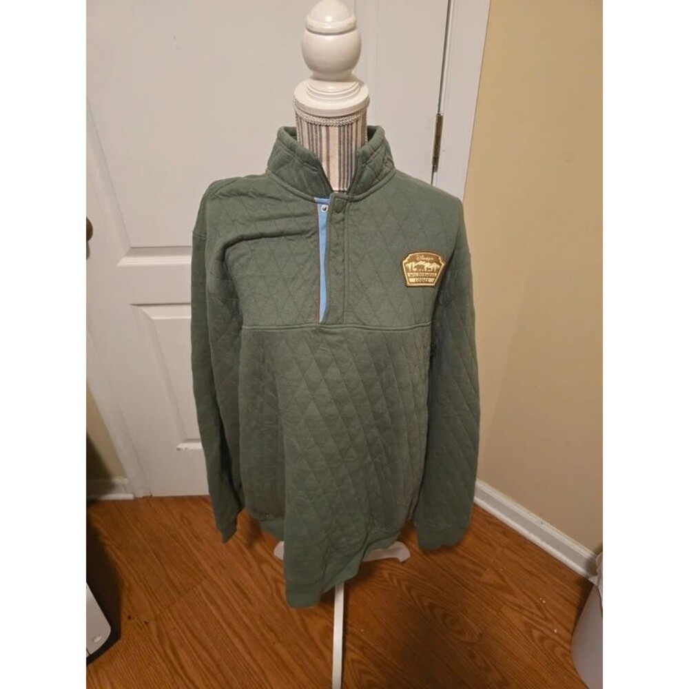 Disney's Wilderness Lodge Quilted Green Men's Women's Unisex Pullover Sz XL